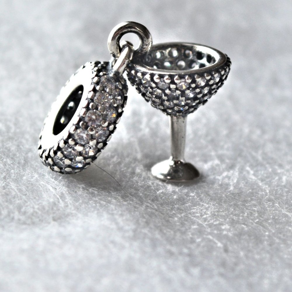 CLEARANCE PRICE$ ..... Pandora Cocktail Glass Charm Dangle